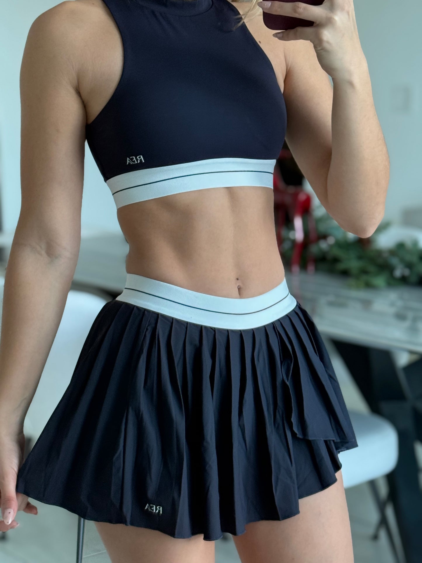 Navy Skirt Set